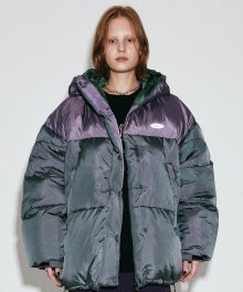 Oversized hooded Puffer Down Charcoal
