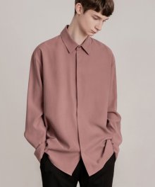 HIDDEN LOOSE-FIT TENCEL SHIRTS [SMOKE PINK]