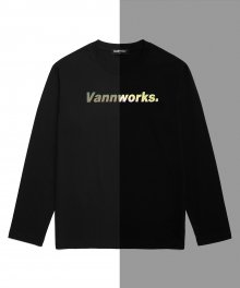 앞판 홀로그램 로고 티셔츠 (VNAITS304) 블랙