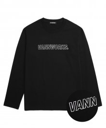 아웃라인 로고 티셔츠 (VNAITS307) 블랙