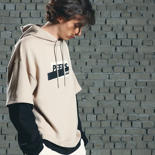 Layered hoody(beige)