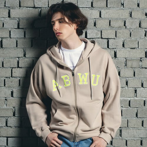 ABWU hood zip up(beige)