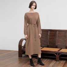 WOOL KNIT STRING ONE-PIECE_BROWN