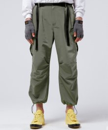 2TUCK BELTED CARGO PANTS (OLIVE GREEN)