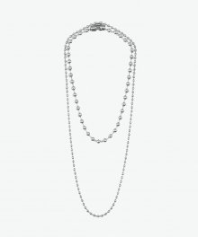 DOUBLE NECKLACE BALL (SILVER)