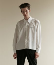 LOGO CROPPED SHIRT IVORY