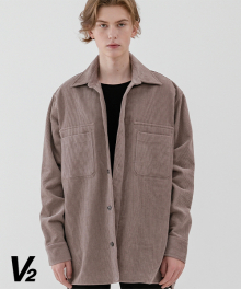 Overfit corduroy shirt jacket_brown