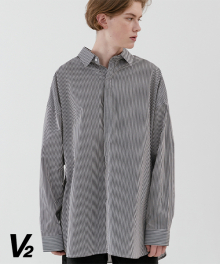 Overfit hidden stripe shirt_black