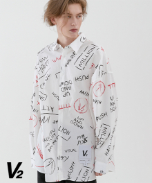 Overfit lettering shirt_white