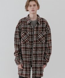 Tweed check shirt jacket