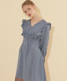 Ruffle Mini Dress_ Blue