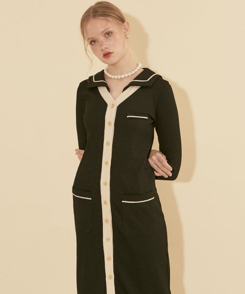 살롱 드 욘(SALON DE YOHN) Sailor Collar Cardigan_ Black - 사이즈 & 후기 | 무신사