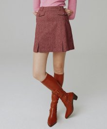 Herringbone skirt_wine