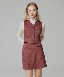 Herringbone vest_wine