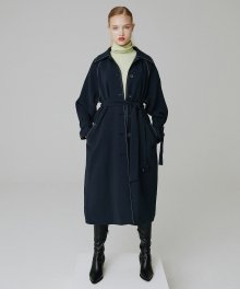 Stitch trench coat_navy