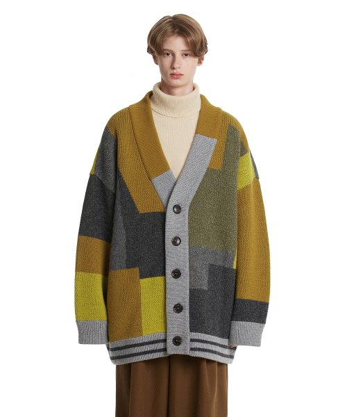 MUSINSA | TRUNK PROJECT Color Mix Wool Cardigan Jacket