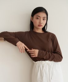 19AU BASIC MODAL T-SHIRTS (BROWN)