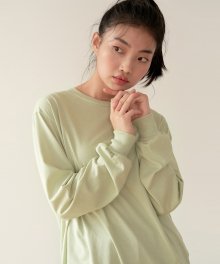 19AU OVER RIB T-SHIRTS (LIGHT GREEN)