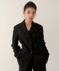 19AU BELTED SINGLE JACKET (BLACK)