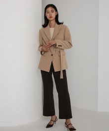 19AU BELTED SINGLE JACKET (BEIGE)