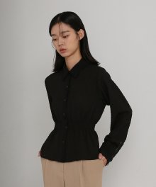 19AU WRINKLE BLOUSE (BLACK)