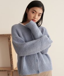 19AU ALPAKA ROUND CARDIGAN (VINTAGE BLUE)