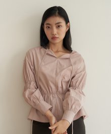 19AU BANDING BLOUSE (DEEP PINK)