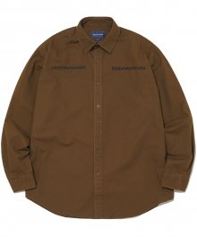 MI-Logo Oxford Shirt Brown