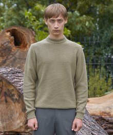 Blank Wool and Cashmere-blend Sweater - Organic Green [블랭크 울 앤 캐시미어 블랜드 스웨터 - 오가닉 그린]