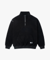 Fleece Half Zip Pullover - Black