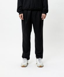 SUITE WIDE WOOL PANTS-BLACK