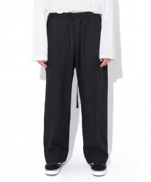 [UNISEX]OSD BASIC WIDE OVERFIT PANTS(BLACK)