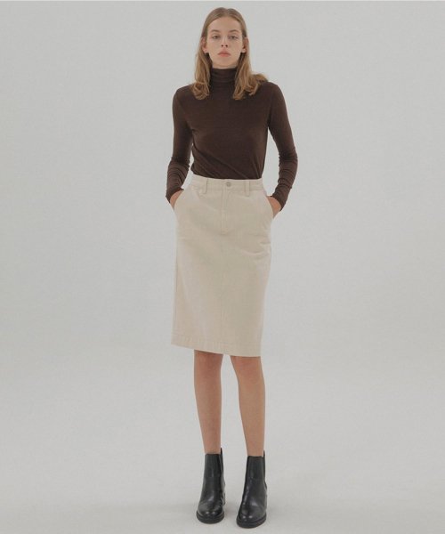Denim Skirts-Cream