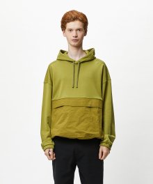 BLAKE PATCH OVERSIZE HOODIE-OLIVE