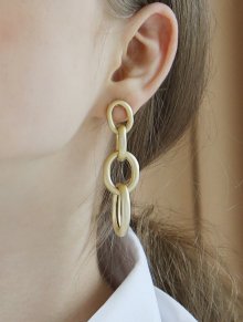 Ring cross chain drop earring (gold)
