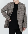 H.TOOTH CHECK BLAZER [RELAX FIT] (Brown)