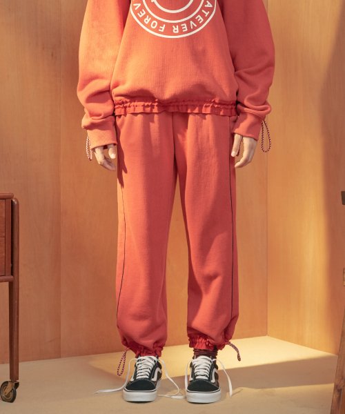 니어앤디어(near8dear) 스트링 디테일드 스웻 팬츠 [레드]