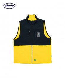 [Mmlg] FLEECE VEST (YELLOW / NAVY)