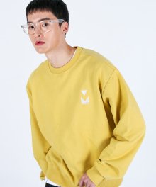 (유니섹스)950g Heavy Embroidery Sweatshirt(YELLOW)