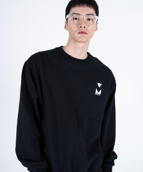 메리먼트(MERRIMENT) (유니섹스)950g Heavy Embroidery Sweatshirt(BLACK) - 9,900 | 무신사 스토어