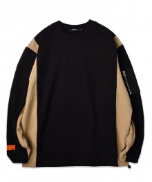 REAL POCKET SWEATSHIRT_BLACKBEIGE