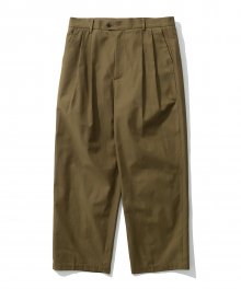 19fw wide two tuck pants brown