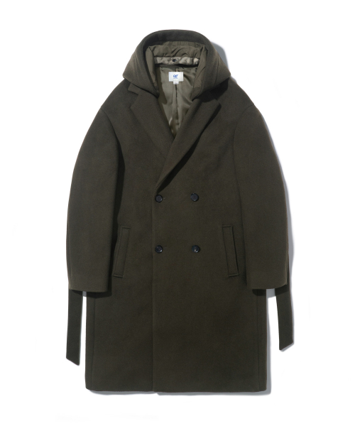 캐피탈 라디오 튠즈(crt) 후드 더블 코트 khaki