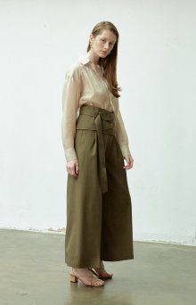 belted wide leg pants