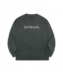 M/G PIGMENT SIGN LOGO LONG SLEEVE  CHARCOAL