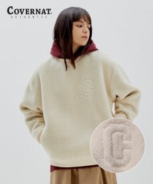 C LOGO BOA FLEECE CREWNECK IVORY