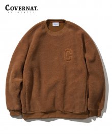 C LOGO BOA FLEECE CREWNECK BEIGE