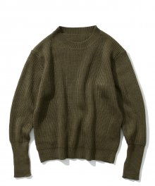 19fw wool crew neck knit khaki