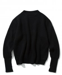 19fw wool crew neck knit black