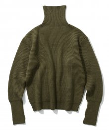 19fw wool turtle neck knit khaki